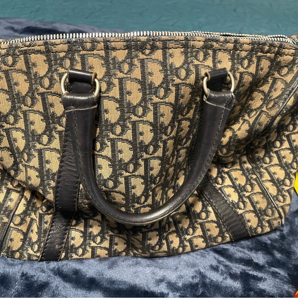 Dior Monogram Canvas Bag in Black and Tan - Picture 3 of 7